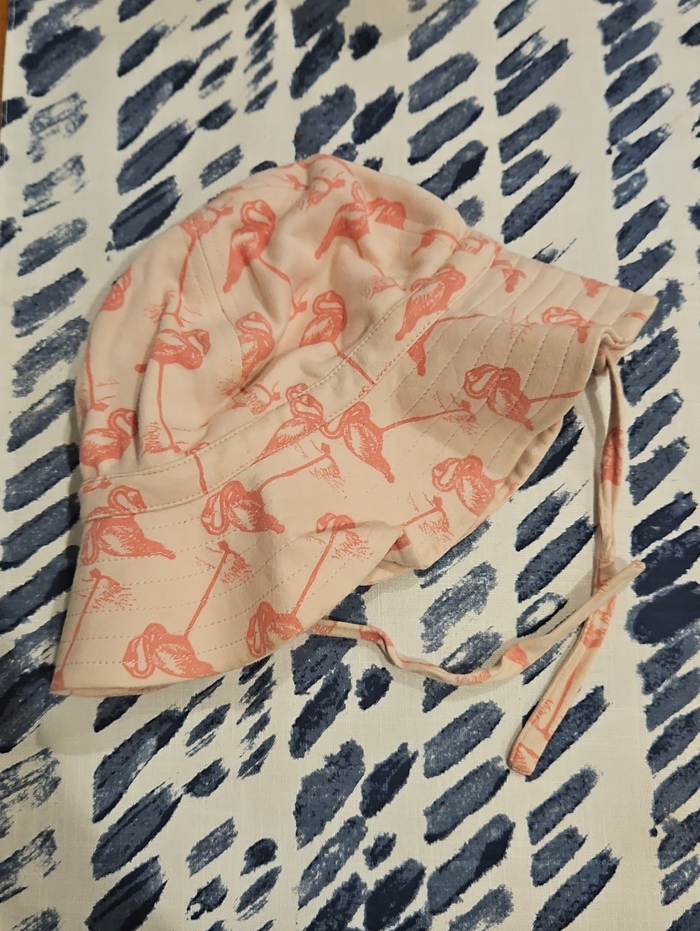 kate quinn Light Pink Flamingo Sun Hat with Chin Ties size M - 3-6 mo